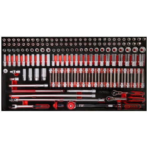 KS Tools 3/8 Steckschlüssel-Satz in Schaumstoffeinlage, 165-tlg.