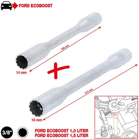 KS Tools 3/8 Zündkerzen-Stecknuss-Satz für EcoBoost Motoren, 2-tlg