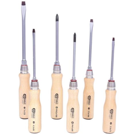 KS Tools 300.1100 Serie di Giraviti Ergotorque Wood, 6 Pezzi, PH+ a Intaglio