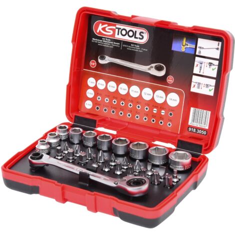 KS Tools 31 piezas Llaves y vasos 1/4" 11 mm plata