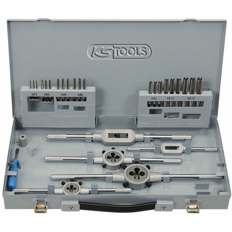 Image of Kstools - ks Tools 331.0744 Serie di Utensili per Filettare in hss Co in Cassetta per Uso Industriale, 44 Pezzi
