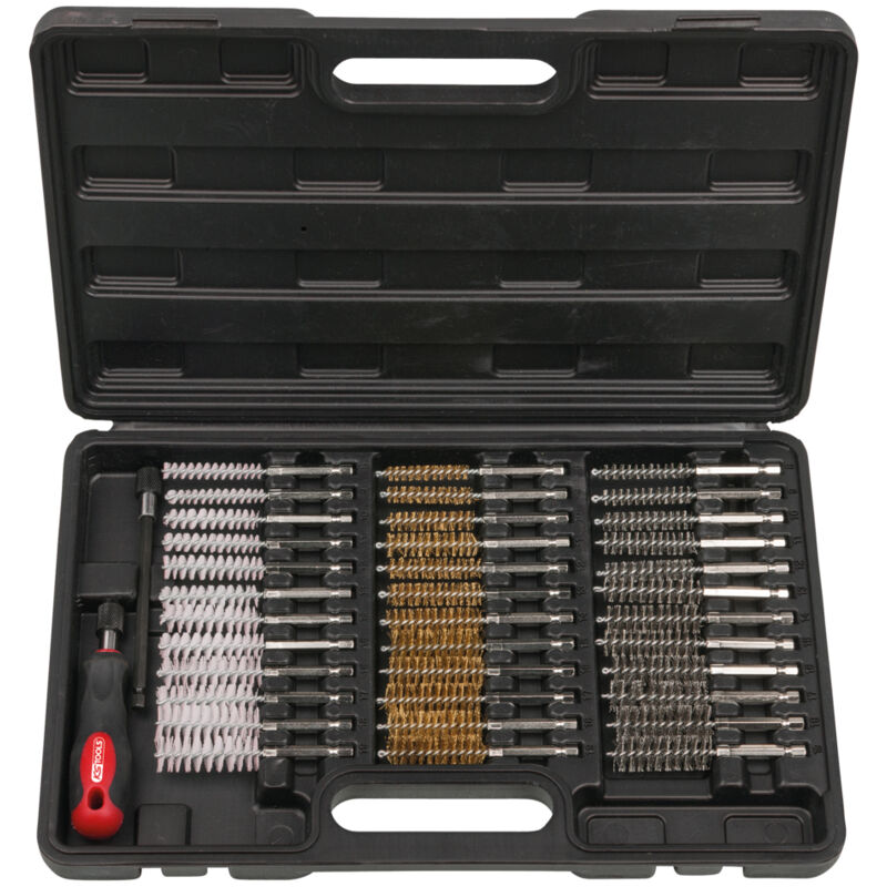 Kstools - ks Tools - Jeu de brosses de nettoyage pour puit de bougie de préchauffage ou d'injecteur - 340.0010