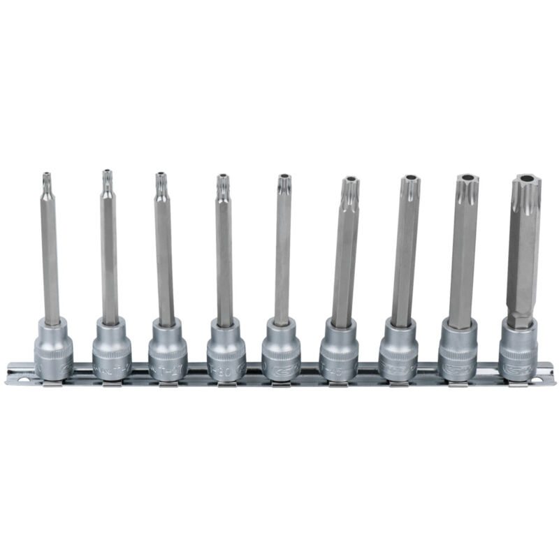 Kstools - ks Tools 3/8' Bit-Stecknuss-Satz, lang, 9-teilig, TB20-TB60 mit Stirnlochbohrung