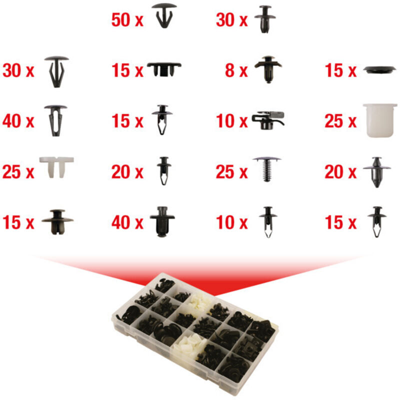 KSTOOLS Jeu de clips de fixation KS TOOLS pour Nissan, 408 pcs. (420.0550)