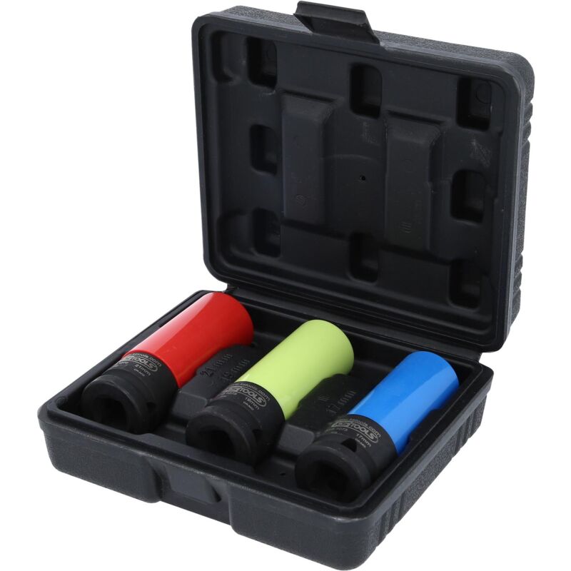 Ks Tools 515.1070 1/2' Serie di bussole p.avvitatori ad impulsi p.cerchi in lega,3pz.17-21mm