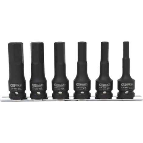 KS Tools 515.1104 Serie di bussole 1/2" per avvitatore ad impulsi, lunghe, 6 pz