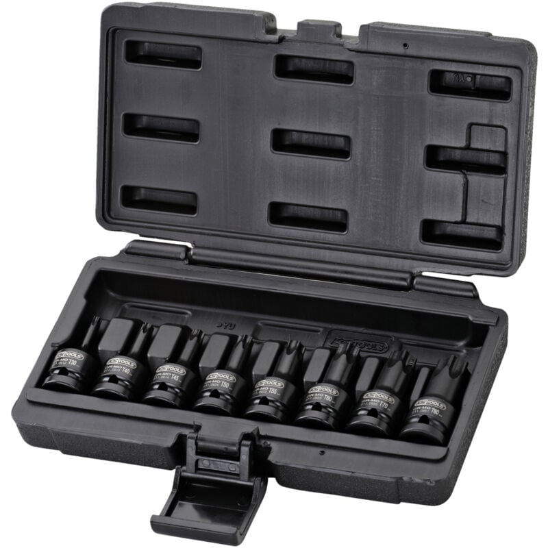 Ks Tools - Jeu de 8 douilles tournevis à chocs courtes torx® 1/2', T30 à T80 - 515.1107