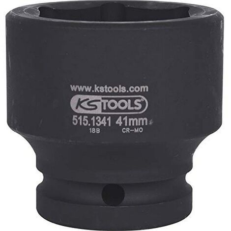 KS Tools 515.1341 Bussola Esagonale per Avvitatori ad Impulsi, Corta, 41 mm, 3/4"