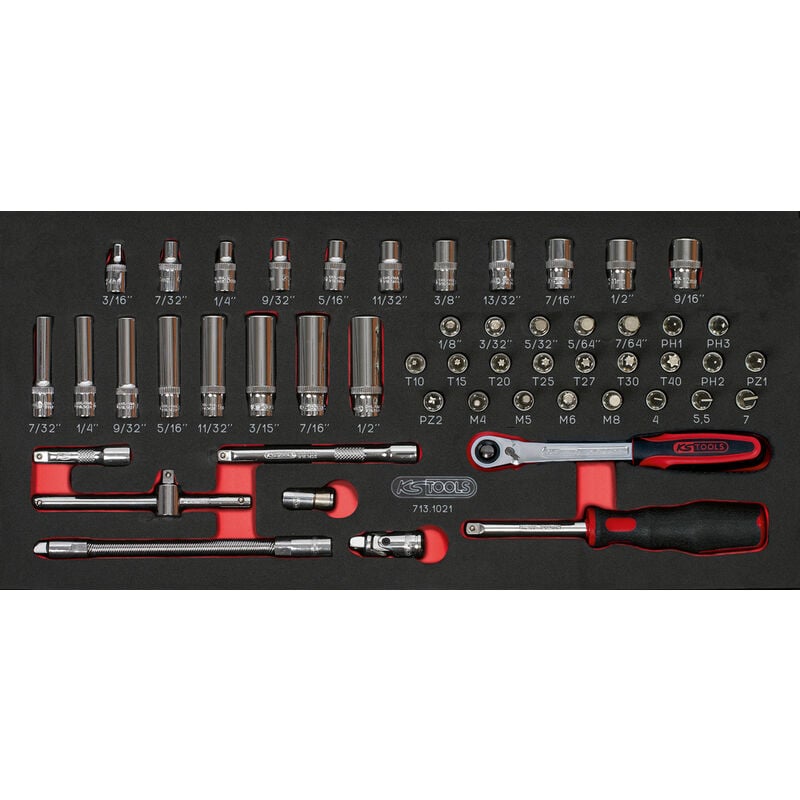 Kstools - ks Tools - Module de douilles et accessoires ultimate 1/4'' en pouces, 51 pièces - 713.1021