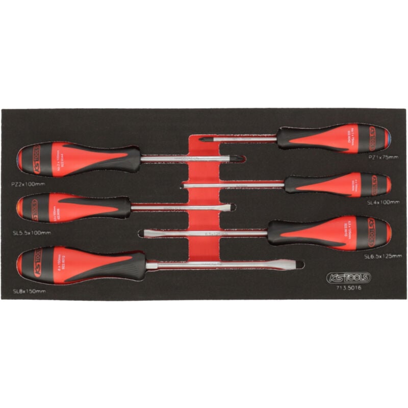 Ks Tools - Module de tournevis ultimate Fente - pozidriv®, 6 pièces - 713.5016