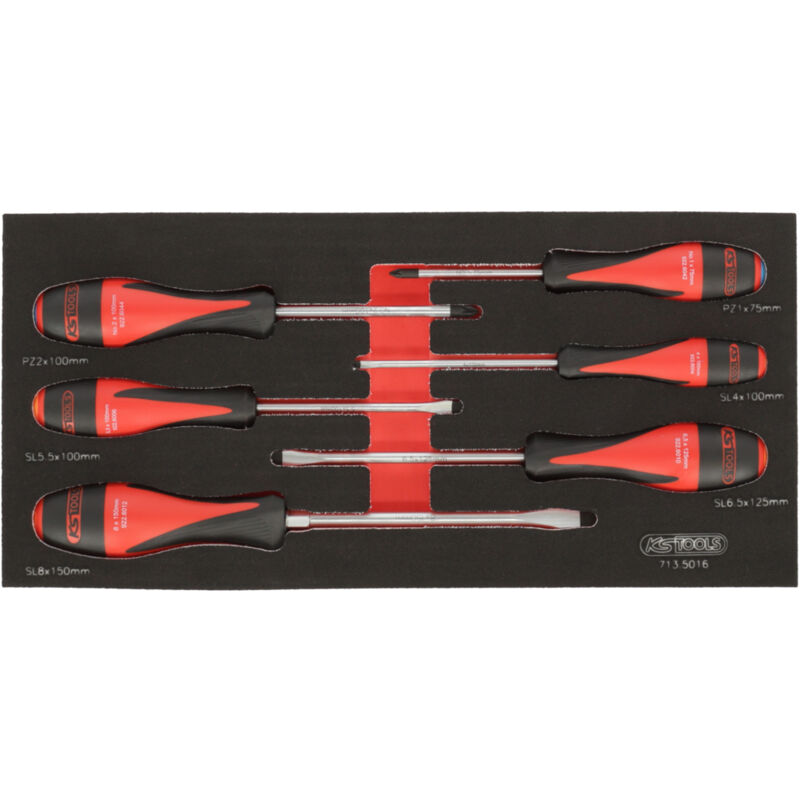 Module de tournevis ULTIMATE&reg; Fente - POZIDRIV&reg;, 6 pi&egrave;ces KS TOOLS 713.5016