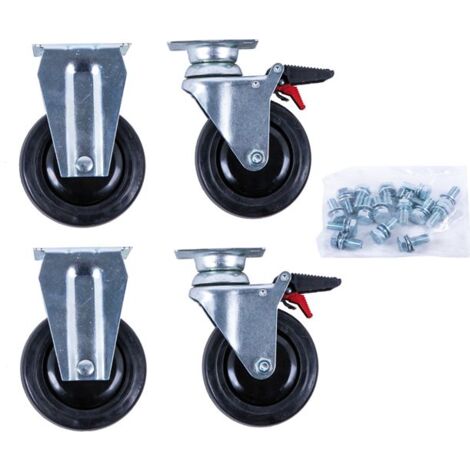 KS-Tools 873.5008-R014P Rollen-Satz zu PERFORMANCEplus Werkstattwagen inkl. Schr