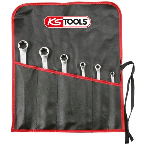 KS Tools 911.0370 Serie di Chiavi a Due Bocche TX Profilo E, 6 Pezzi, E6Xe8-E20Xe24