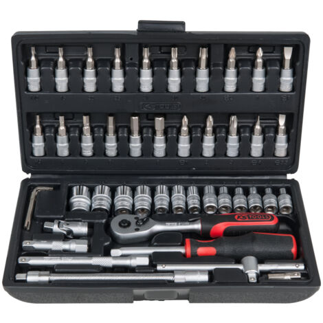Coffret de douilles et accessoires 1/4, 46 pièces