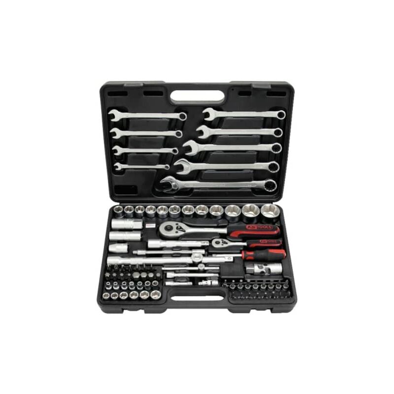 Ks Tools 911.0682 - Boîtier avec douilles, clés mixtes et autres outils (0,6 cm/0,25', 1,3 cm/0,5', 82 pièces)