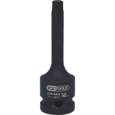 KS Tools 911.0917 Bussola per Avvitatori ad Impulsi per Viti TX, Lunga, T45, 1/2"