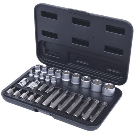 KS Tools 911.4301-2 Torx-Steckschlüssel- und Bit-Satz, 30-tlg. Bits mit Bohrung