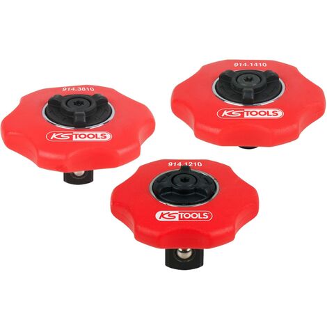 KS Tools 914.1215 Set manuale mini leva a cricco reversibile, 3 pz,1/4" + 3/8" + 1/2"