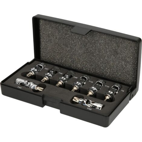KS Tools 917.1490 Serie Bussole ad Inserto TX, Snodo, 8 Pezzi, T8-T40, 1/4