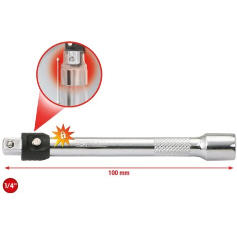 KS Tools 919.1402 1/4'' CHROMEplus Verlängerung mit Verriegelung, 100mm