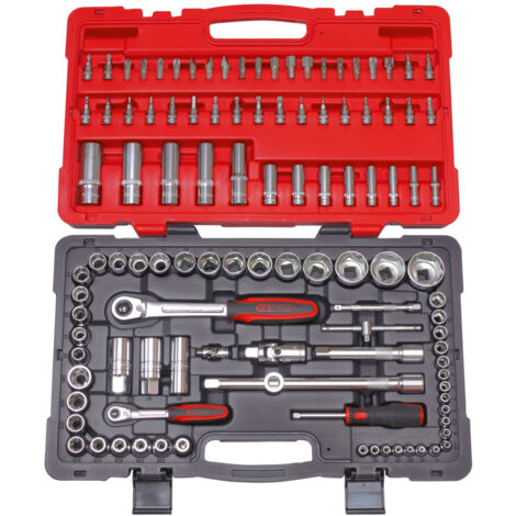 KS Tools 922.0711 - Caisse à Outils Complète en Coffret de Maintenance de 1/4` - 1/2` - Coffret Douille et