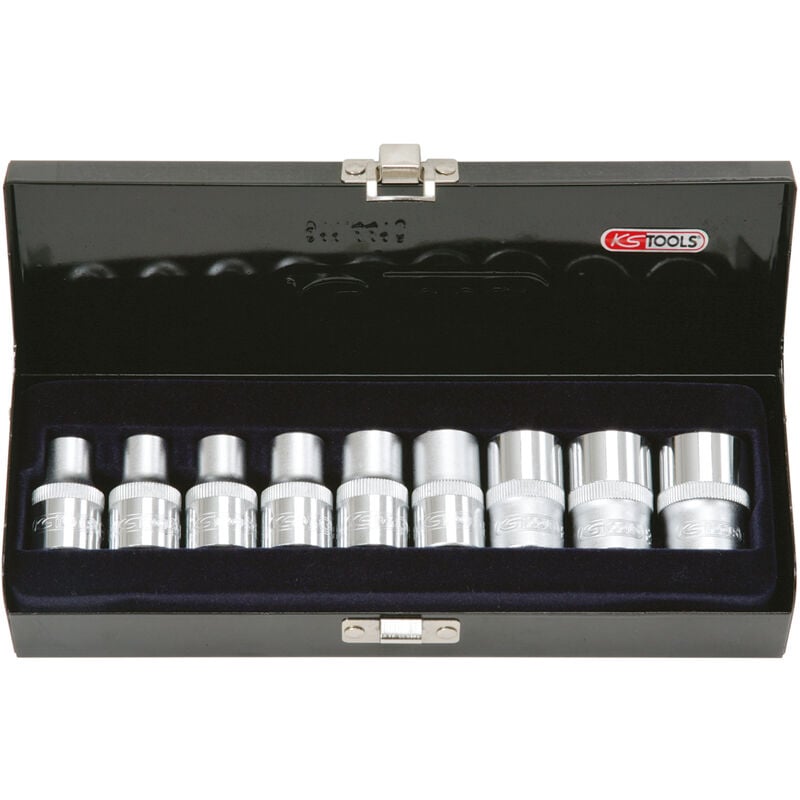 Ks Tools - Coffret de 9 douilles torx®, L.38 mm - 1/2'' - E10 à E24 - 922.1369