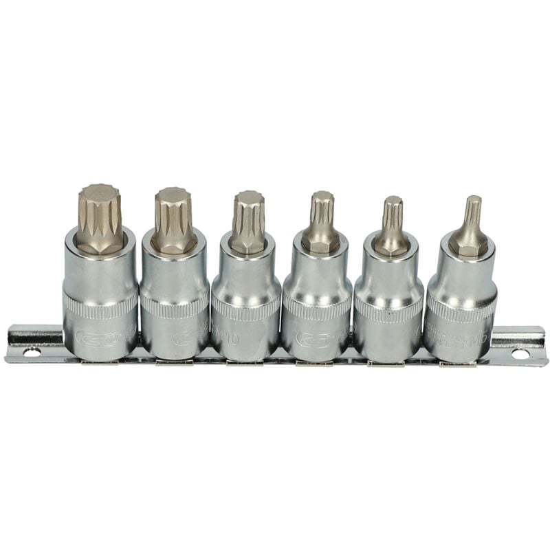 Ks Tools - Rail de 6 douilles tournevis xzn®, L.55 mm - 1/2'' - M5 à M14 - 922.1870