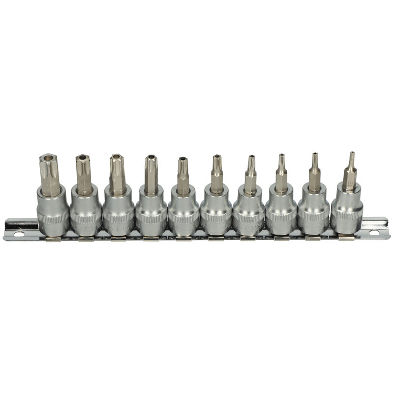 Ks Tools - Rail de 10 douilles tournevis ultimate® torx® percé 3/8'', T10 à T55 - 922.3951