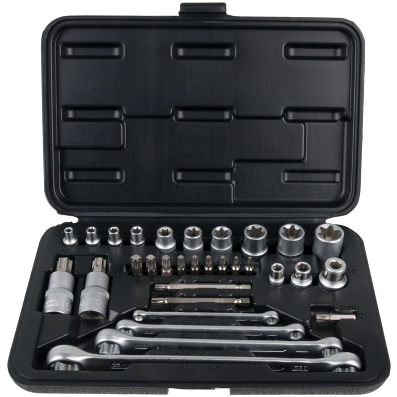 Ks Tools - Coffret de douilles et douilles tournevis torx®, 1/4'' - 5/16' - 3/8' '- 1/2'', 31 pièces - 922.4302