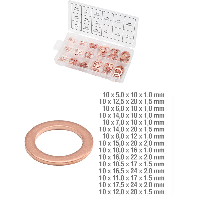 Kstools - ks Tools - Assortiment de joints cuivre x150 - 970.0040