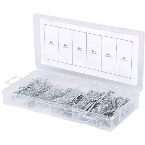 KS Tools 970.0060 Assortimento coppiglie elastiche, 1,8x33 - 3,9x75, 150 pz