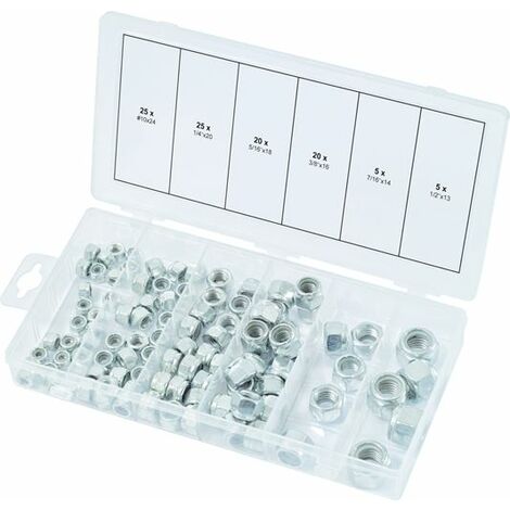 KS Tools 970.0480 Sortiment Muttern, selbstsichernd, UNC, 100-tlg.