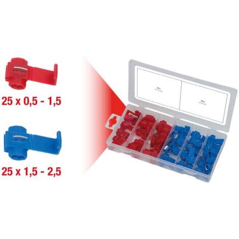 KS Tools 970.0570 Raccord de dérivation rouge, bleu 50 parties D133982