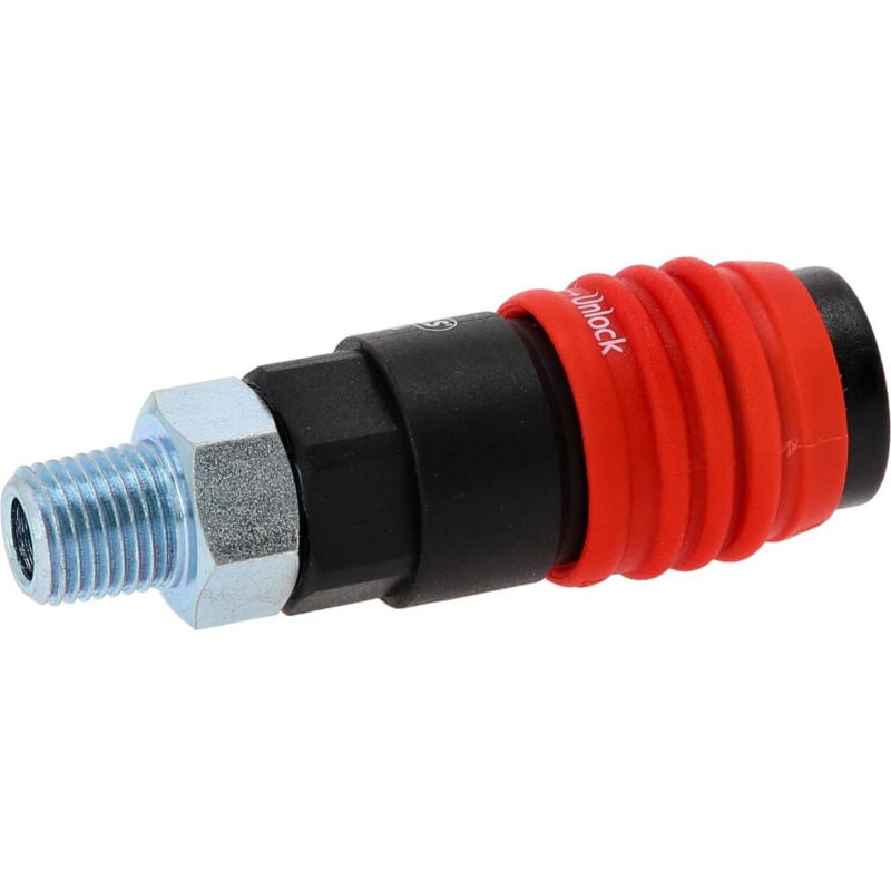 Ks Tools 999.9104 Raccord Universel De Sécurité À Air Comprimé 3 En 1 Avec Filetage Extérieur 1/4''