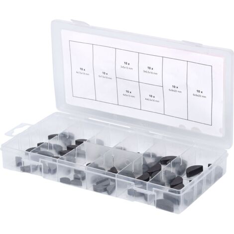 Kstools – Assortiment de clavettes à ressort 80 pièces – Acier pour fixation arbre – Coffret plastique – Flexibilité d'installation