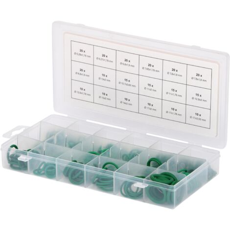 Kstools – Assortiment de joints toriques HNBR 270 pcs – Coffret plastique pour climatisation – Résistance à l'huile et à la chaleur
