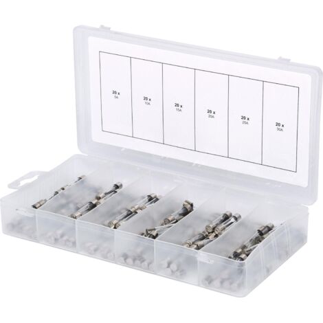 Ks Tools – Assortiment de micro-fusibles temporisés 5 A à 30 A – 120 pièces en mallette plastique – Pour circuits électriques sensibles - D131002