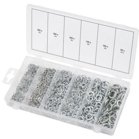 Ks Tools – Assortiment de rondelles élastiques 1200 pcs – Norme DIN 127 – Pour applications automobiles et industrielles – Mallette de rangement incluse