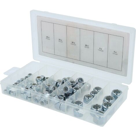 KS TOOLS Assortiment d'écrous autoblocants UNF, 100 pcs