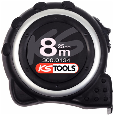 KS Tools Bandmaß mit Feststeller,schwarz-grau, 8m - 300.0134