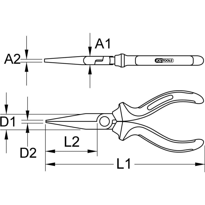 Image of Ks tools Werkzeuge-Maschinen GmbH BERYLLIUMplus Flachzange 160 mm (962.0631)