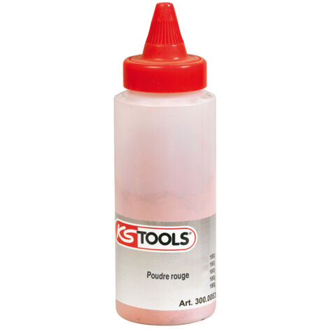 KS Tools - Biberon de poudre rouge pour traçeur, 150 g - 300.0083