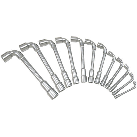 KS Tools - Boîte de 12 clés à pipe débouchées métriques - 6 pans, 7 à 24 mm - 517.0442