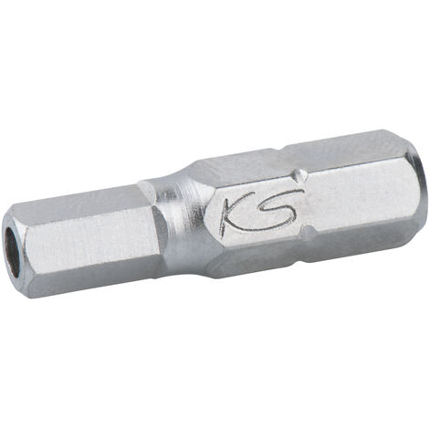 KS Tools - Boîte de 5 embouts de vissage 6 pans percé, L.25 mm - 1/4'' - 4 mm - 911.2944