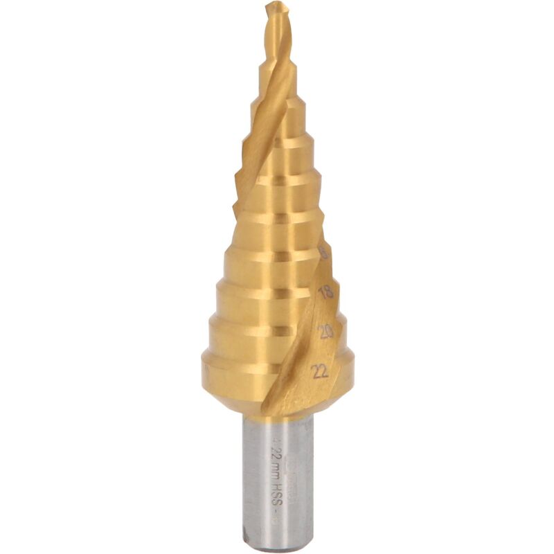 

KS TOOLS Broca escalonada HSS TiN,Ø 4-22mm, 10 niveles