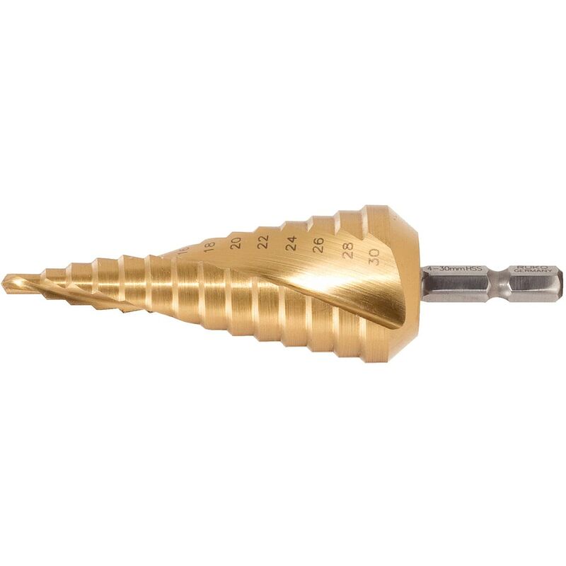 

KS TOOLS Broca escalonada HSS TiN,Ø 6-30mm, 13 niveles