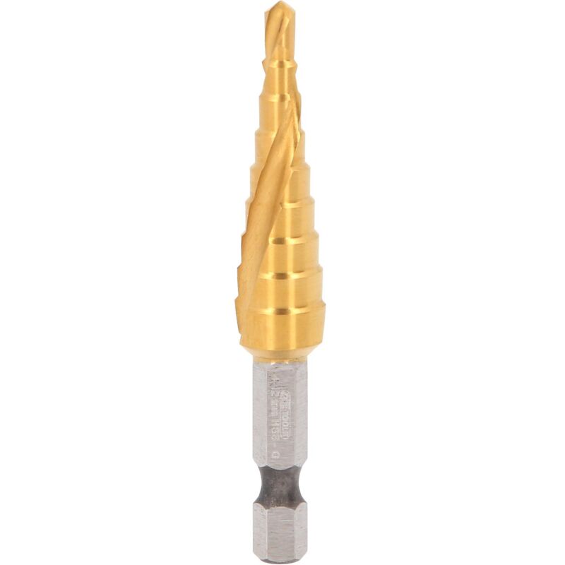 

KS TOOLS 1/4' Punta de broca escalonada HSS TiN,Ø 4-12mm, 9 niveles