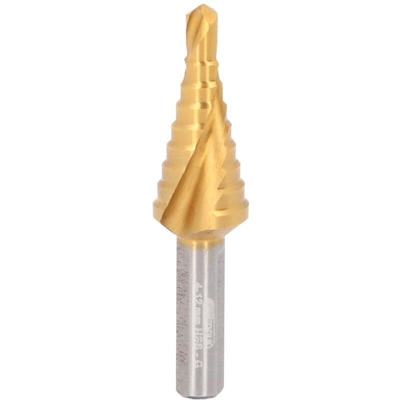 

KS TOOLS Broca escalonada HSS TiN extracorta,Ø 4-12mm, 9 niveles