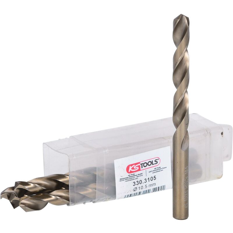 

KS TOOLS Broca helicoidal HSS-G Co 5, 10,5mm, paquete de 5