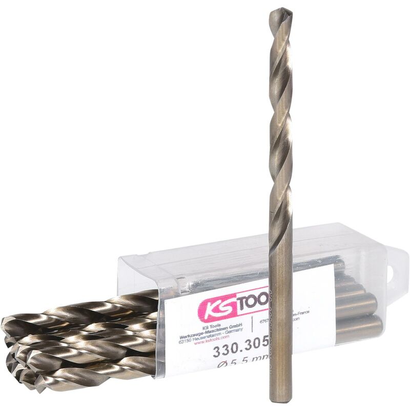 

KS TOOLS Broca helicoidal HSS-G Co 5, 5,5mm, paquete de 10